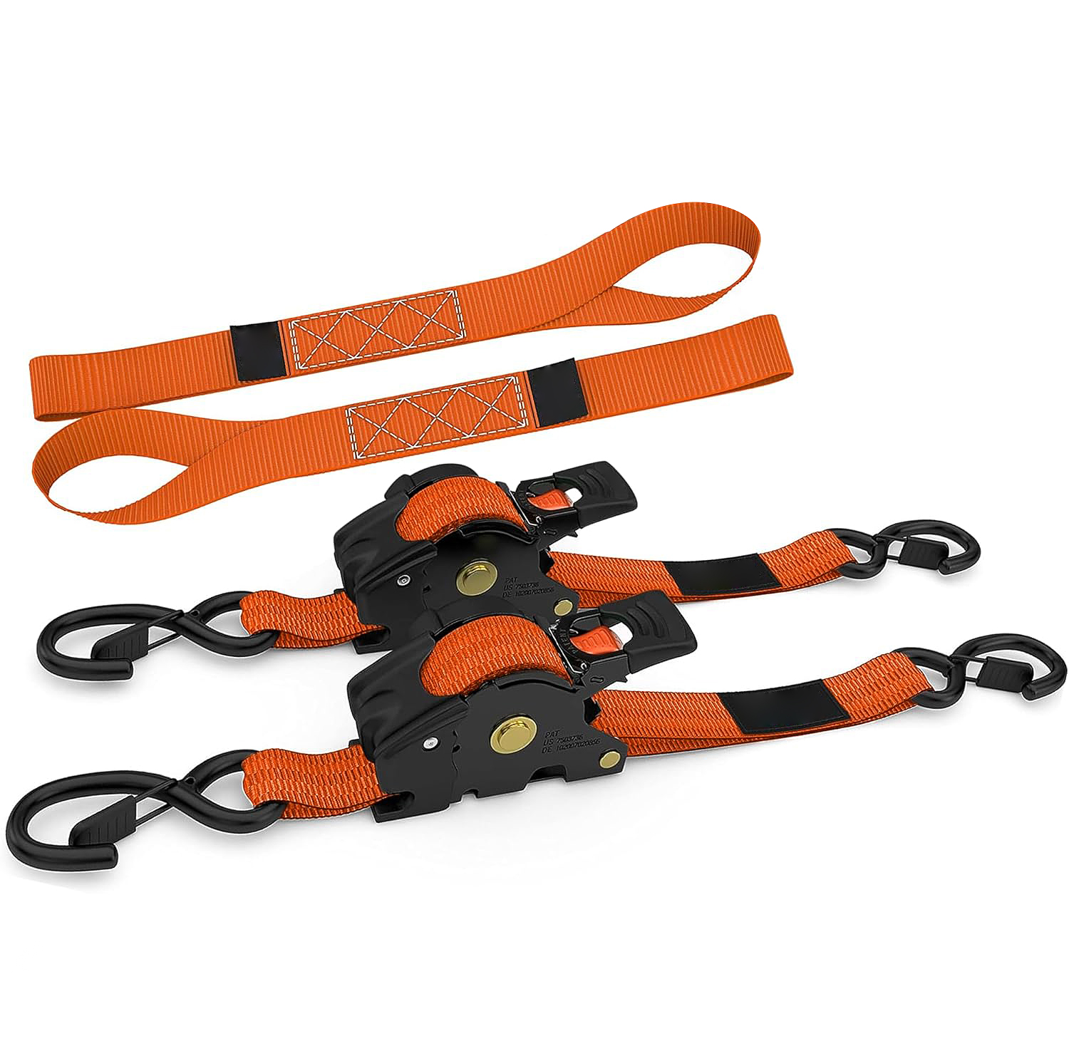 Retractable Ratchet Strap – Auto Self-Retracting Tie-Down for Truck, Trailer, Motorcycle & ATV