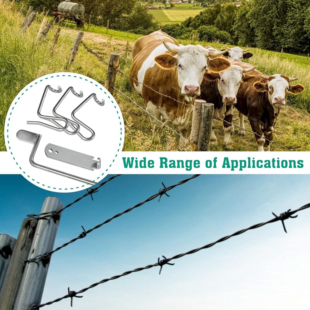 Fence Wire Tensioning Tool for Turnbuckles Barb Wire Tensioner with 304 Stainless Steel for Fast Tighting Metal Fence Post and Garden Fence Wire(20 PCS+Tighteners Handle)