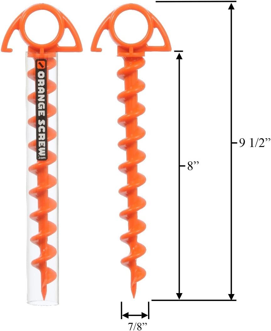 the Ultimate Ground Anchor | Small 4 Pack Tent Stakes | Made in USA (Orange)