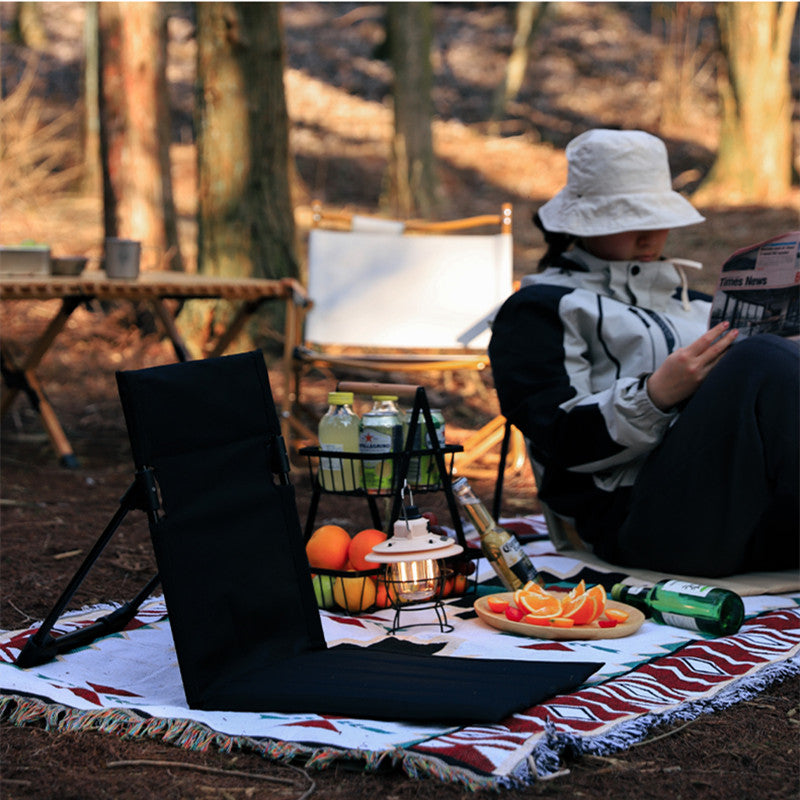 Outdoor Foldable Reclining Chair With Integrated Beach Chair