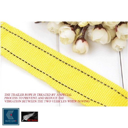 Heavy-Duty Vehicle Tow Strap Tow Rope with Hooks Recovery Rope 5Tons 4Meters