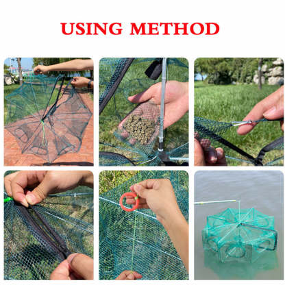 Auto-Foldable Strengthened Fishing Trap Net