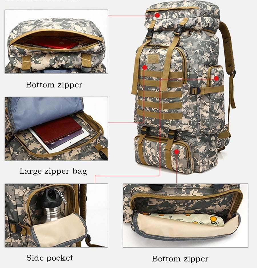 Advanture Must🔥Outdoor 80L Large Space Camouflage Men's Hiking Backpack