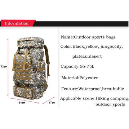 Advanture Must🔥Outdoor 80L Large Space Camouflage Men's Hiking Backpack