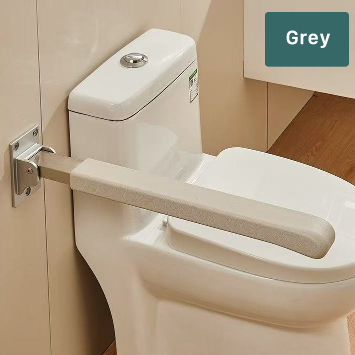 24inch Fold-Up Toilet Grab Bar – Thickened, Anti-Slip, Wall-Mounted Safety Handle for Seniors