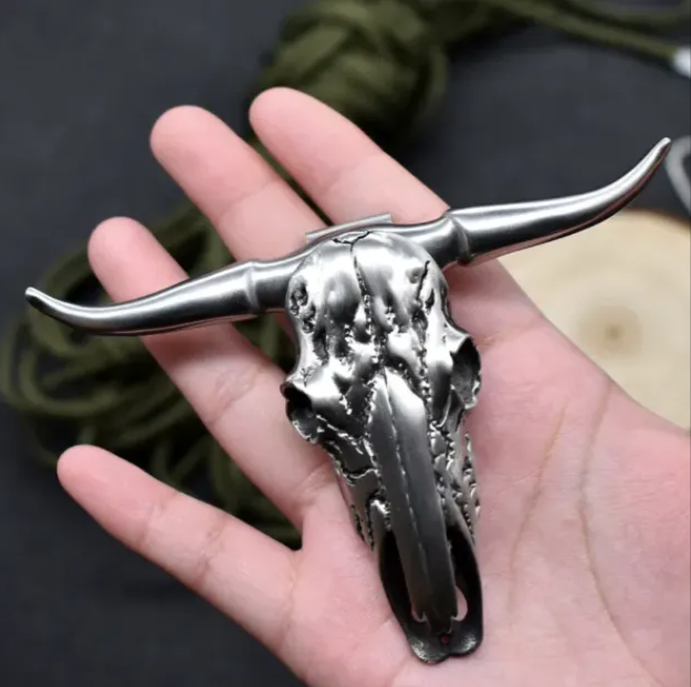 Fashion stainless steel bull head necklace