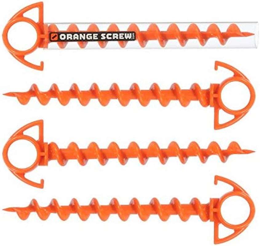the Ultimate Ground Anchor | Small 4 Pack Tent Stakes | Made in USA (Orange)
