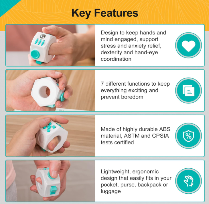 Stress Relief Fidget Cube & Anxiety Ring - Ultimate Decompression Toy🌟 