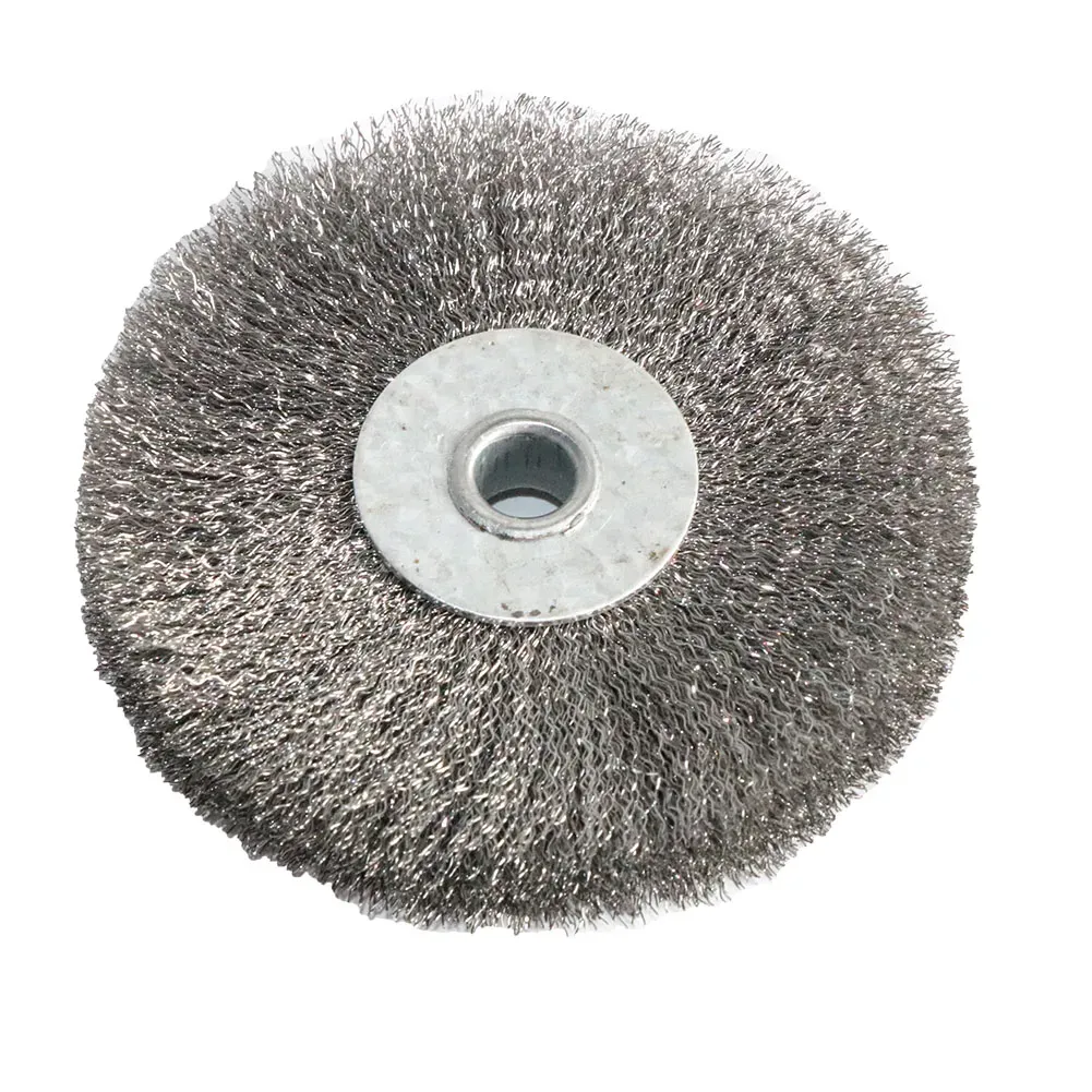 1pc Wire Wheel Brush 4"6" Hole 10mm 16mm Flat Type for Bench Grinder Polishing Abrasive Tool For Metal Derust wood Deburring