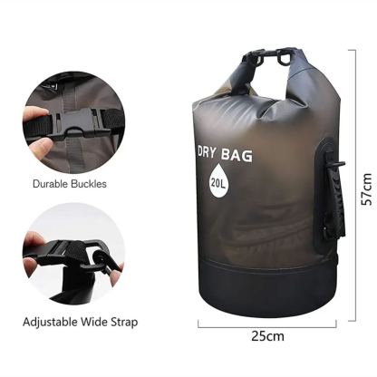 Waterproof Dry Bags Backpack Translucent Perfect for Boating Kayaking Hiking Canoeing Fishing Drafting Swimming Camping Snowboarding Adjustable Shoulder Strap