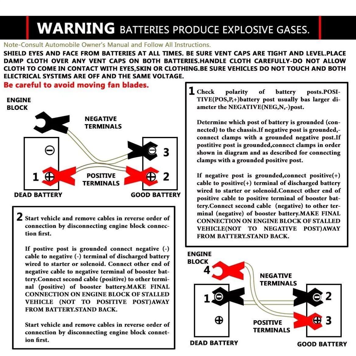 HEAVY DUTY 10 GAUGE 7 FT BATTERY BOOSTER CABLE EMERGENCY POWER JUMPER 200 AMP