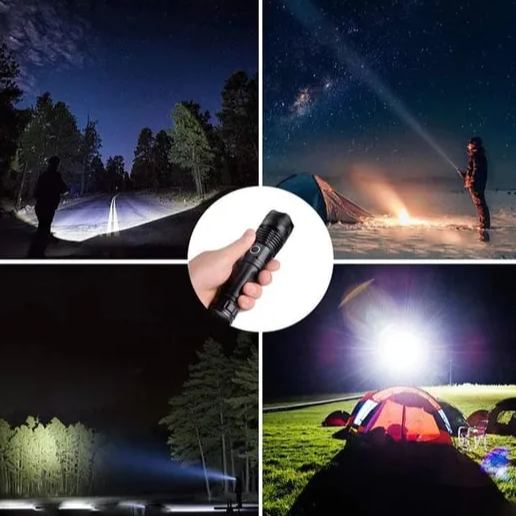 LED Rechargeable Tactical Laser Flashlight 90000 High Lumens