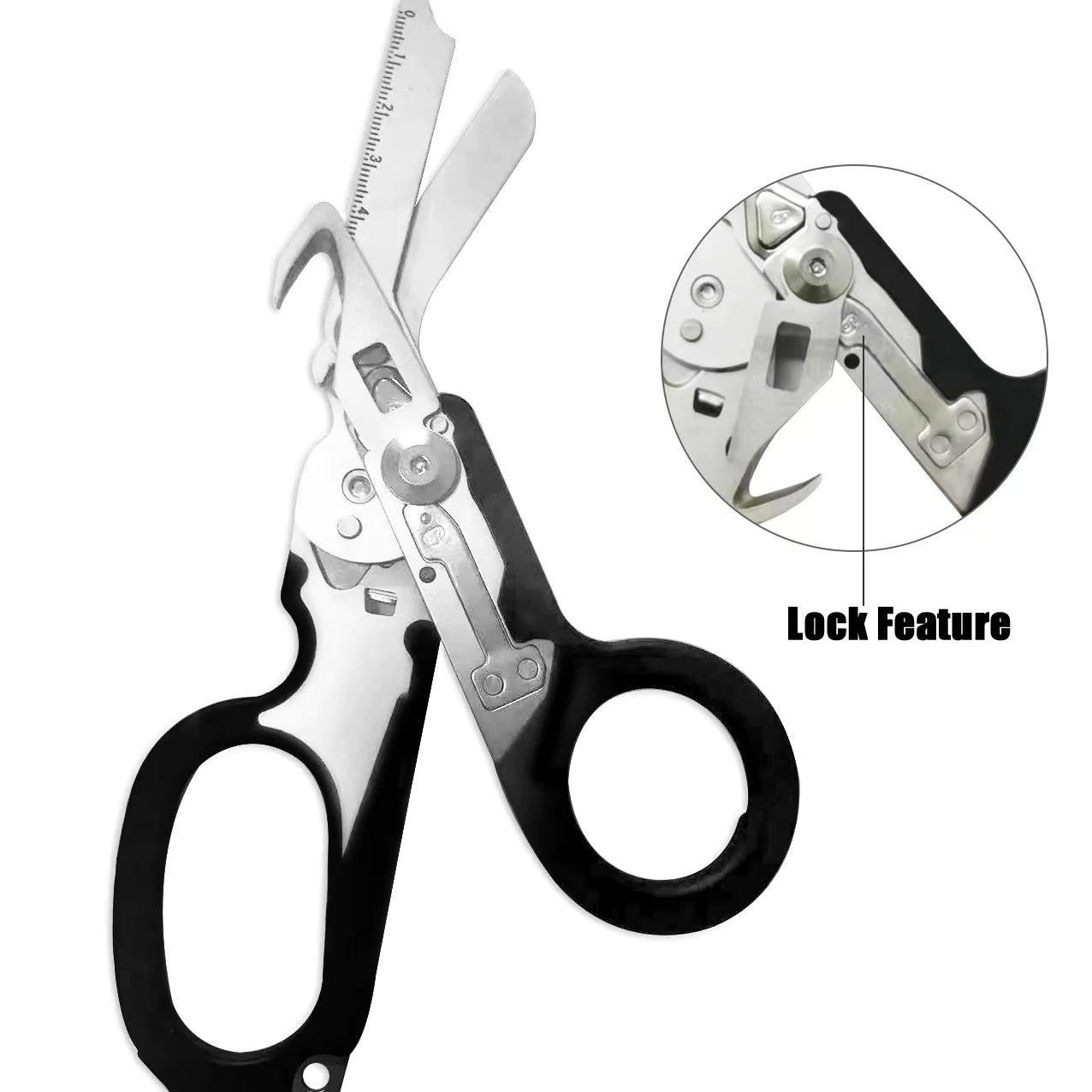 RECON GS2U Reaper x Emergency Response Shears 6 in 1 Multifunctional with Lock Holster
