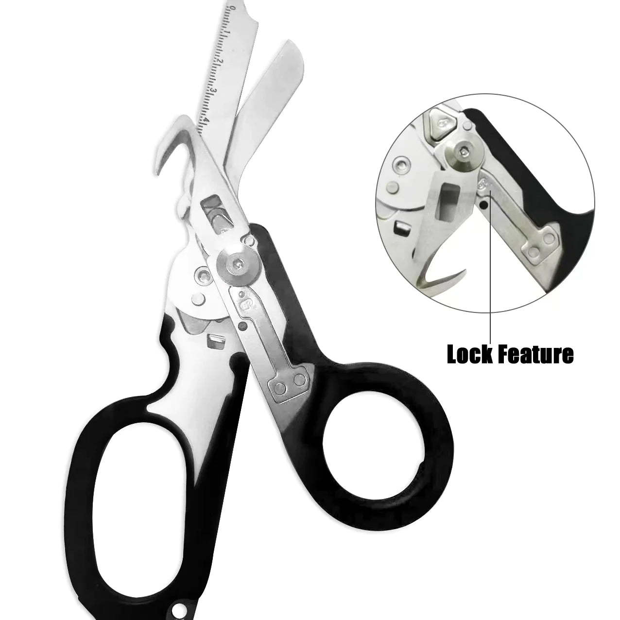 RECON GS2U Reaper x Emergency Response Shears 6 in 1 Multifunctional with Lock Holster