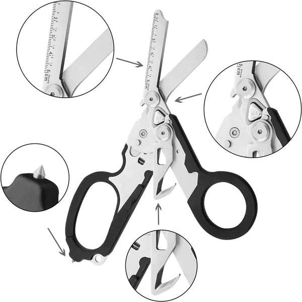 RECON GS2U Reaper x Emergency Response Shears 6 in 1 Multifunctional with Lock Holster