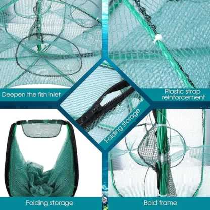 Auto-Foldable Strengthened Fishing Trap Net