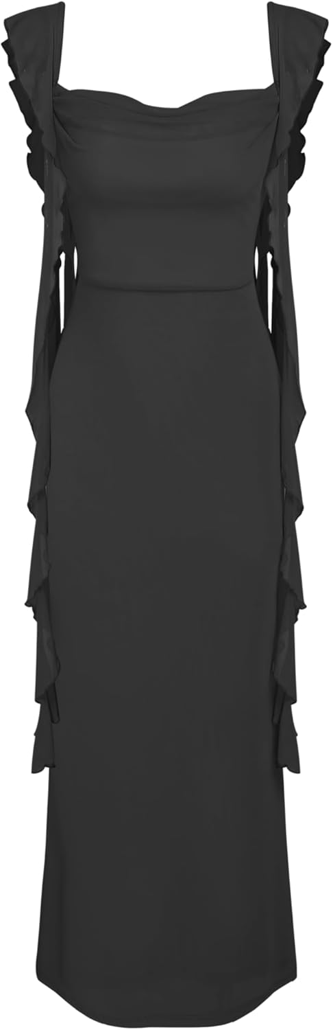 Formal Dresses for Women Summer Maxi Dress Ruffle Bodycon Dress