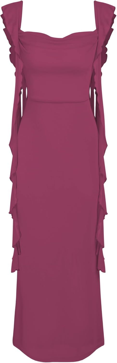 Formal Dresses for Women Summer Maxi Dress Ruffle Bodycon Dress