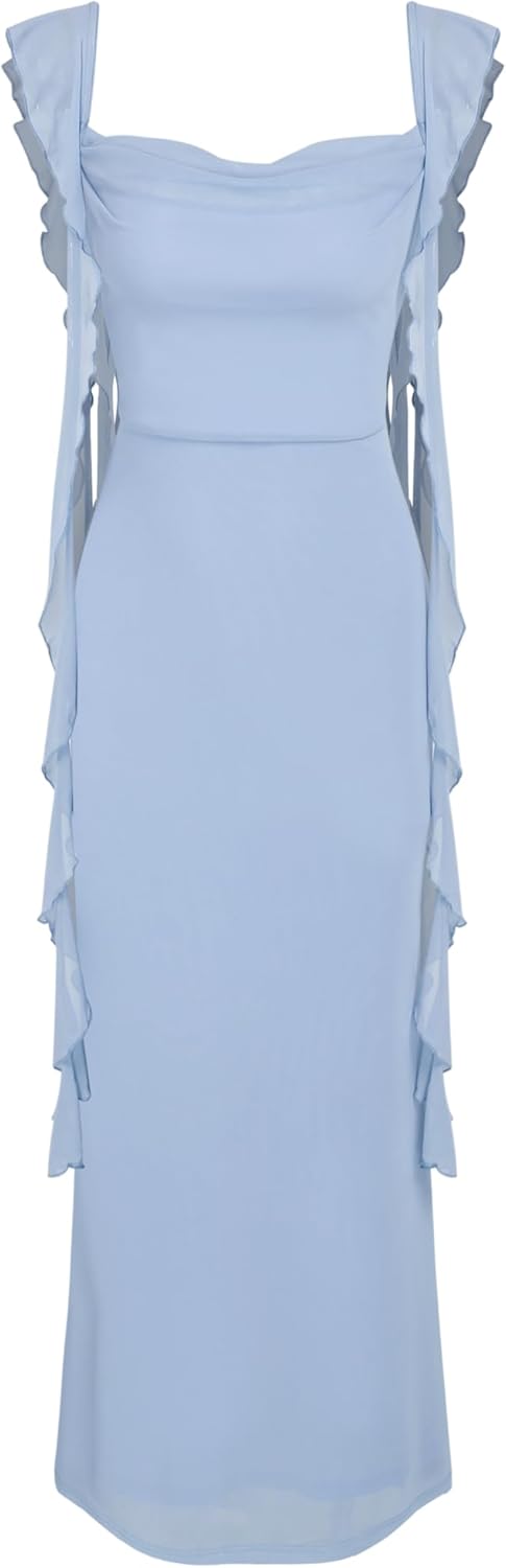 Formal Dresses for Women Summer Maxi Dress Ruffle Bodycon Dress