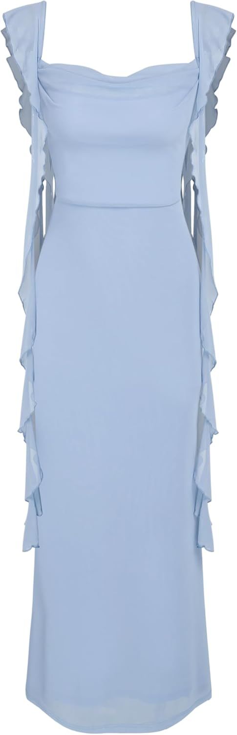 Formal Dresses for Women Summer Maxi Dress Ruffle Bodycon Dress