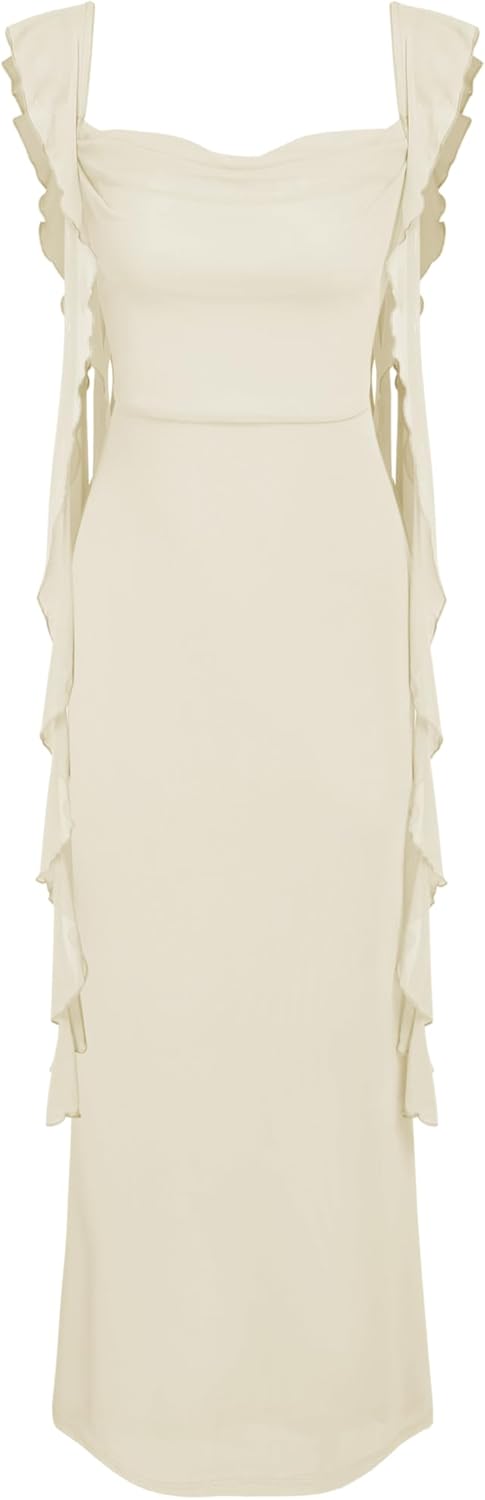 Formal Dresses for Women Summer Maxi Dress Ruffle Bodycon Dress