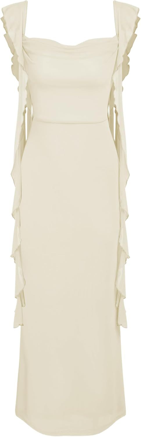 Formal Dresses for Women Summer Maxi Dress Ruffle Bodycon Dress