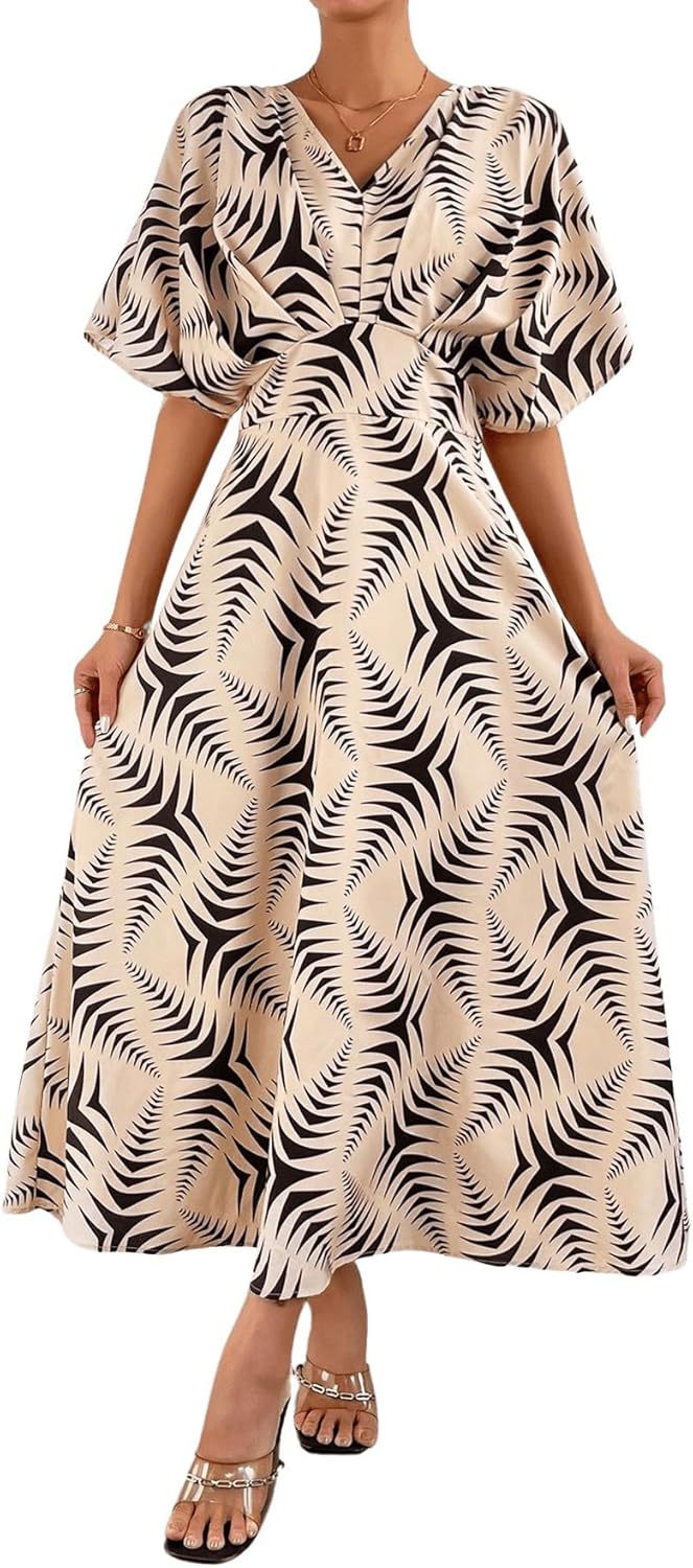 Women V Neck Ruched Evening Long Dress