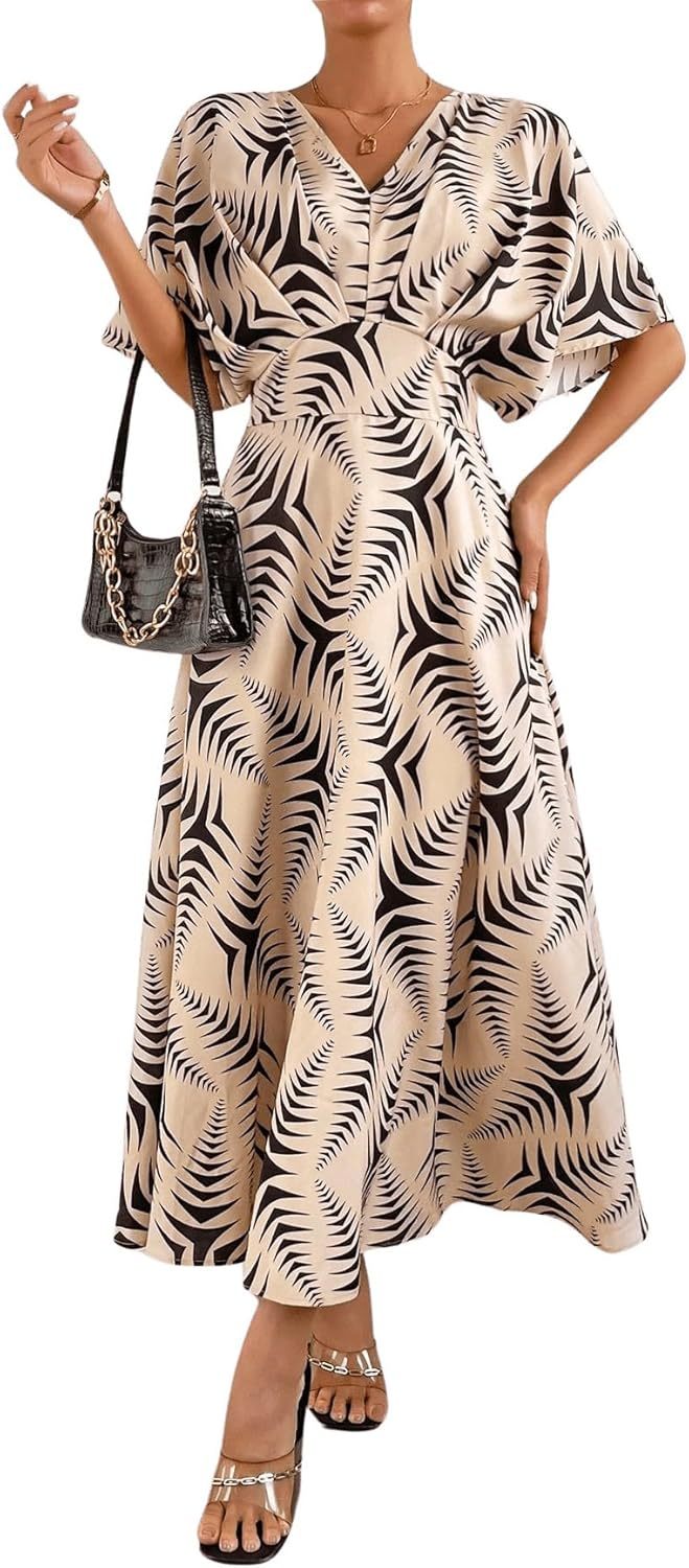 Women V Neck Ruched Evening Long Dress