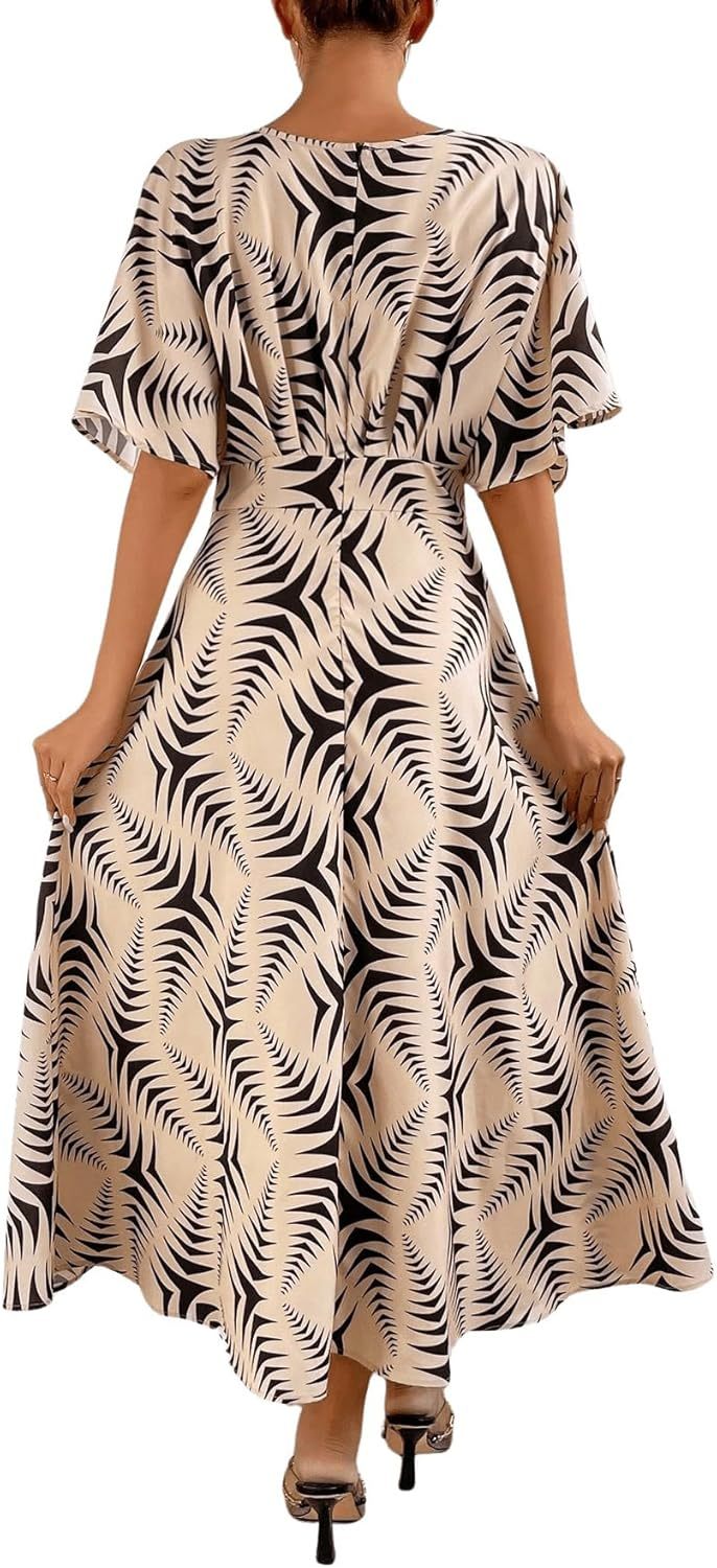 Women V Neck Ruched Evening Long Dress