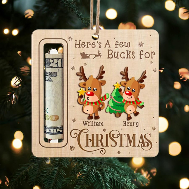 Custom Cute Money Holder Christmas Ornament