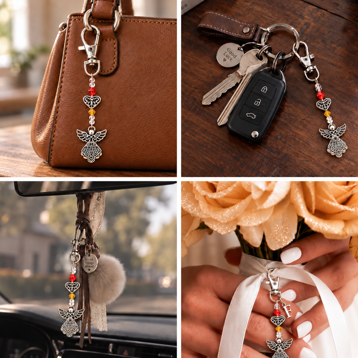 The Remember Me Poem & Charm – Angel, Hummingbird & Cross 