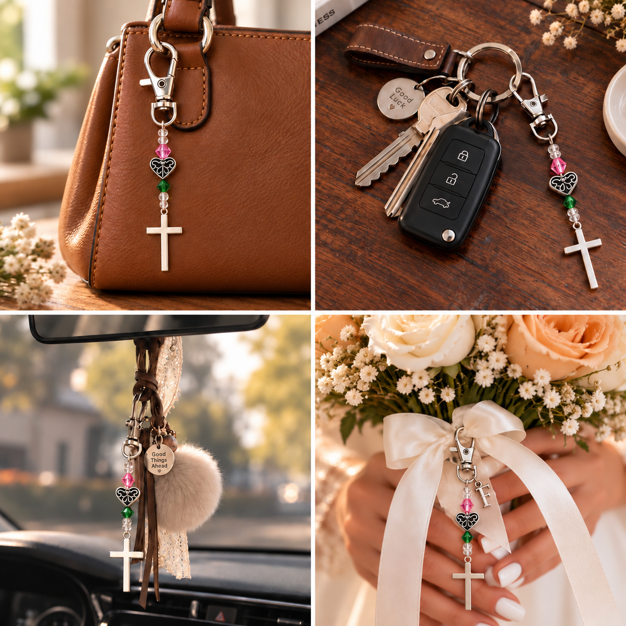 The Remember Me Poem & Charm – Cross, Angel & Hummingbird