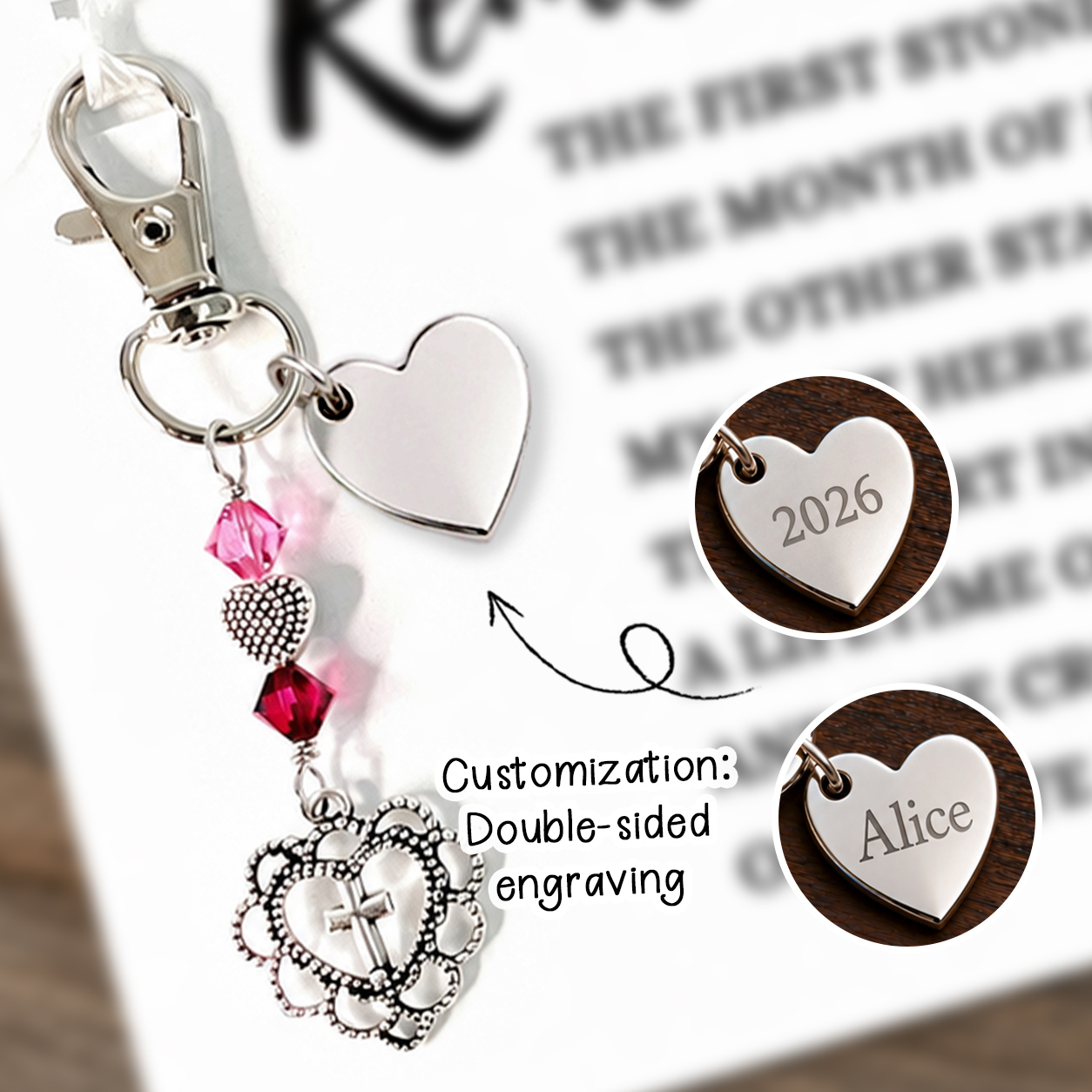 The Remember Me Poem & Charm, Eternal Love Cross of Faith