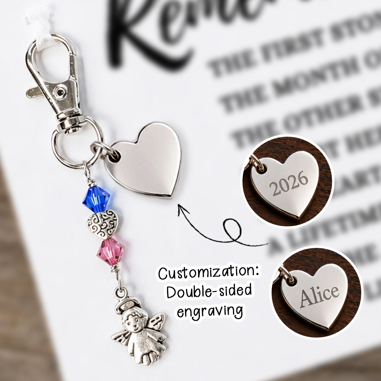 The Remember Me Poem & Charm, Little Angel Forever in My Heart