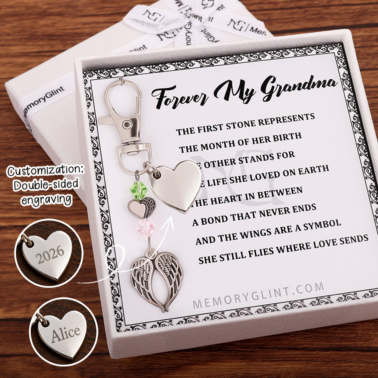 The Forever My Grandma Poem & Charm, Wings