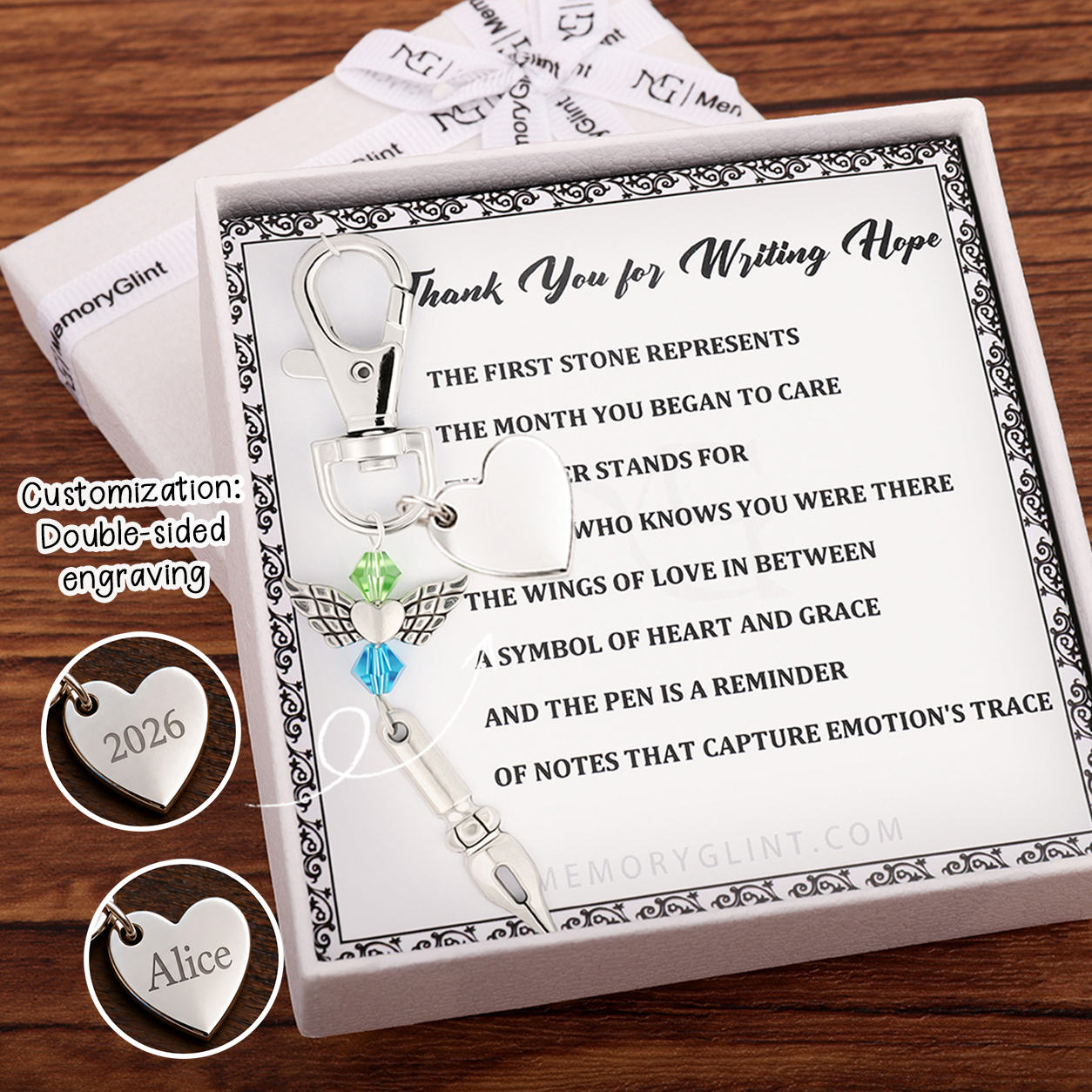 Thank You for Writing Hope Poem & Charm, Pen