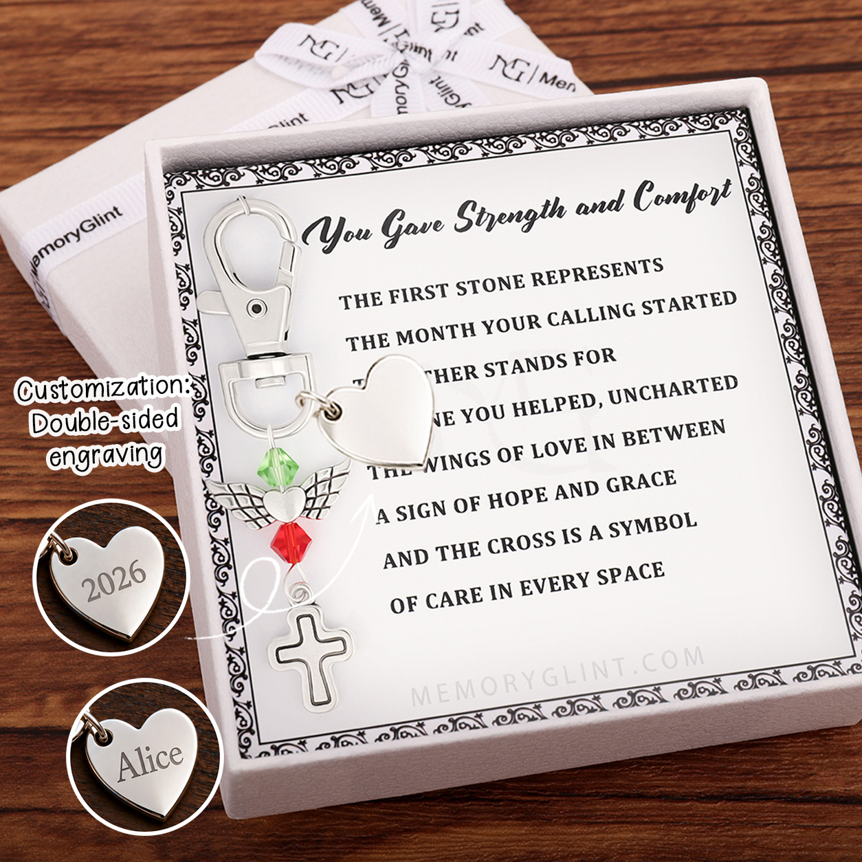 The "Strength and Comfort" Custom Cross Nurse Charm