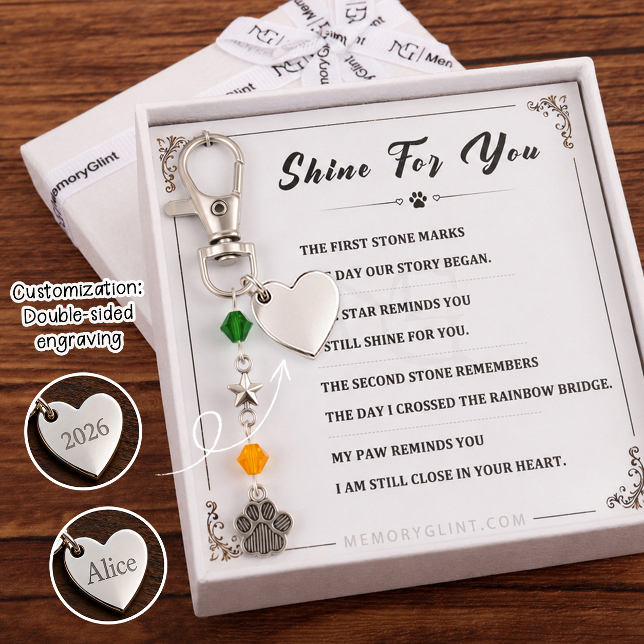 The Pet Love Shine For You Poem & Charm,Star & Paw