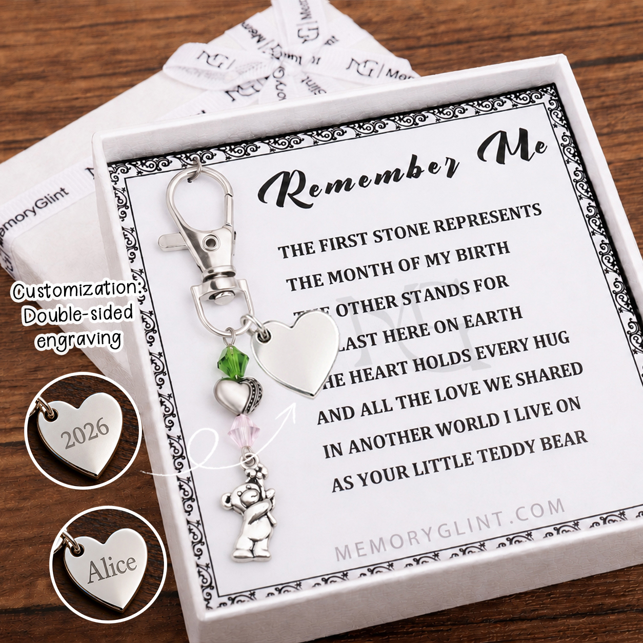 The Remember Me Poem & Charm, Forever Hug Teddy Bear