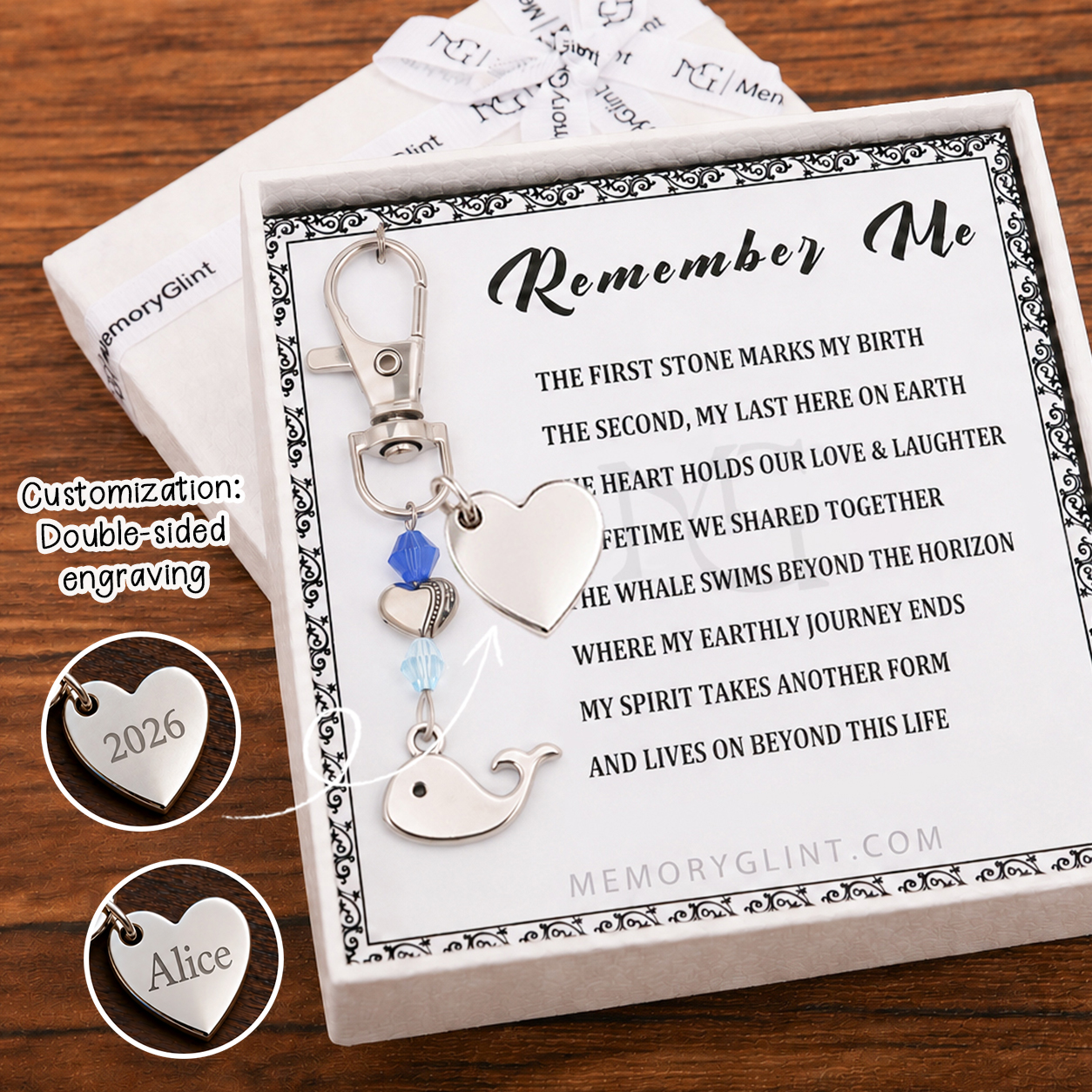 The Remember Me Poem & Charm, Eternal Journey Whale