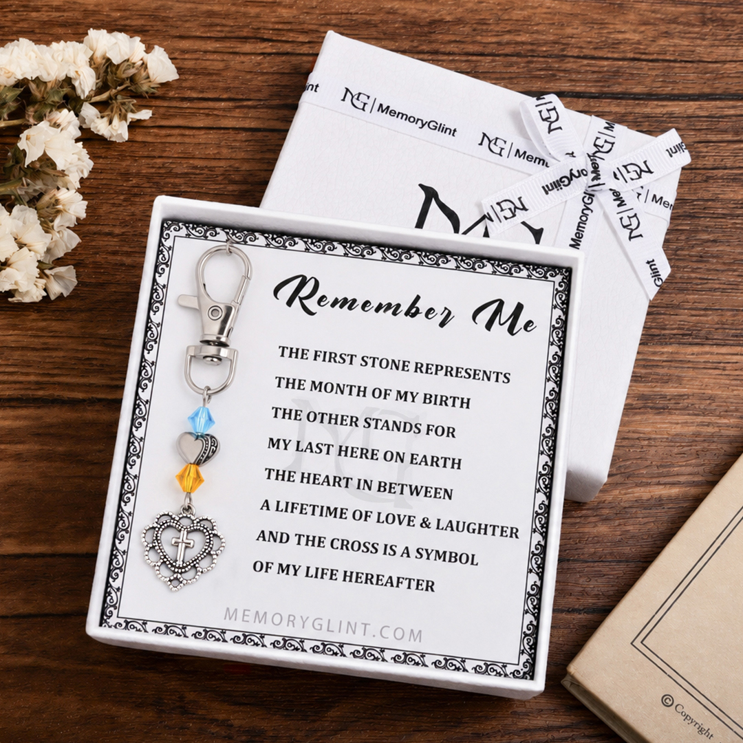 The Remember Me Poem & Charm, Heart Cross