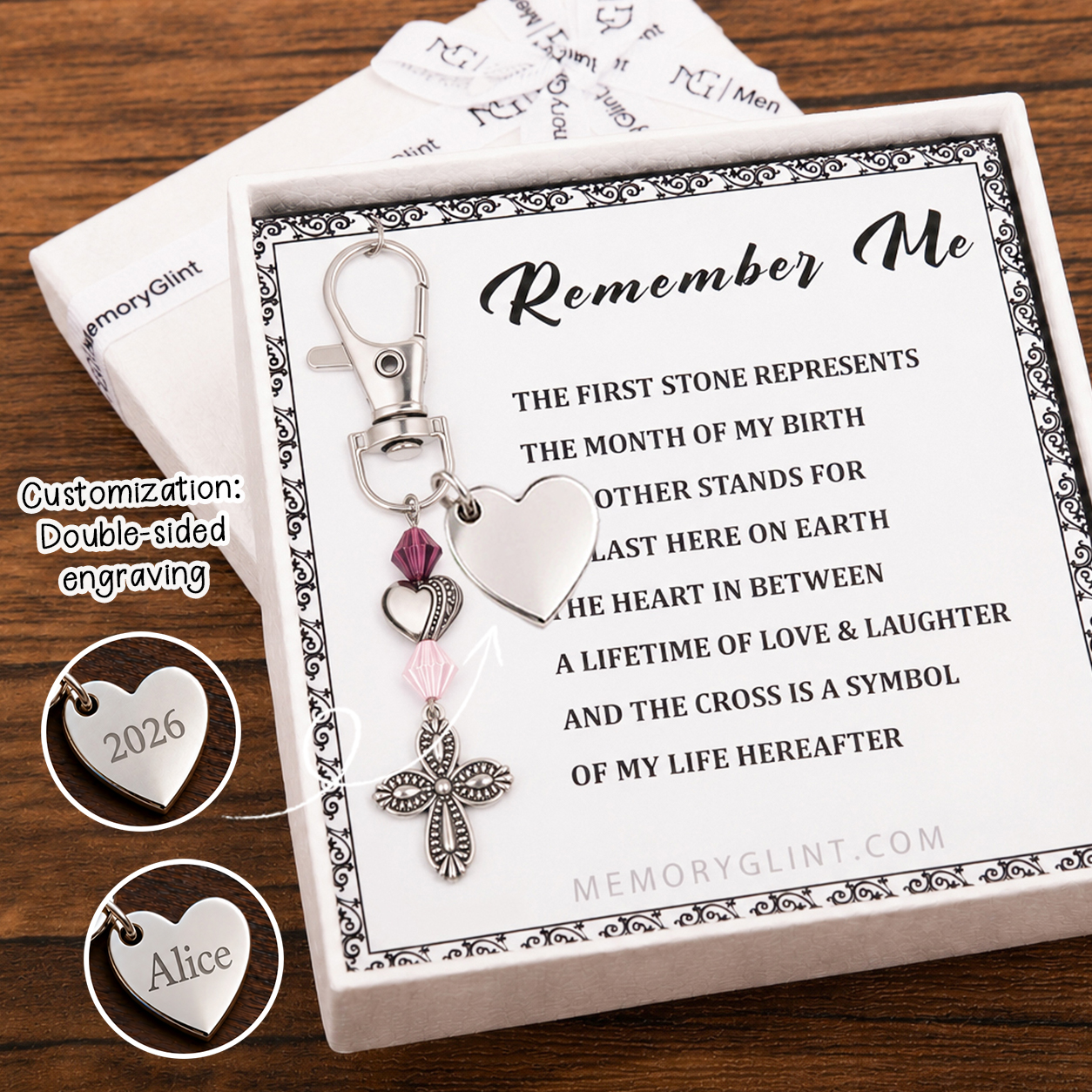 The Remember Me Poem & Charm, Vintage Cross