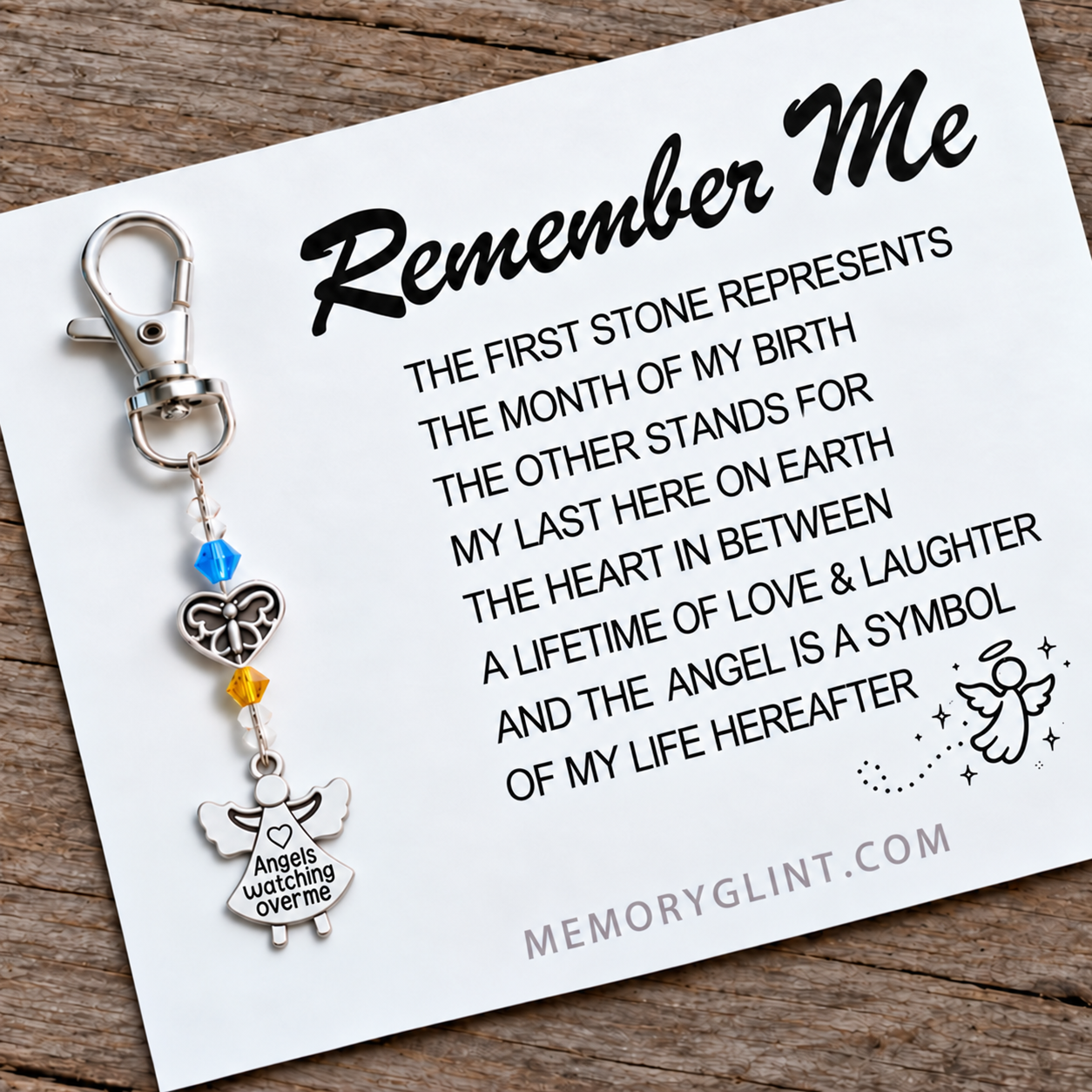 The Remember Me Poem & Charm, Little Angel