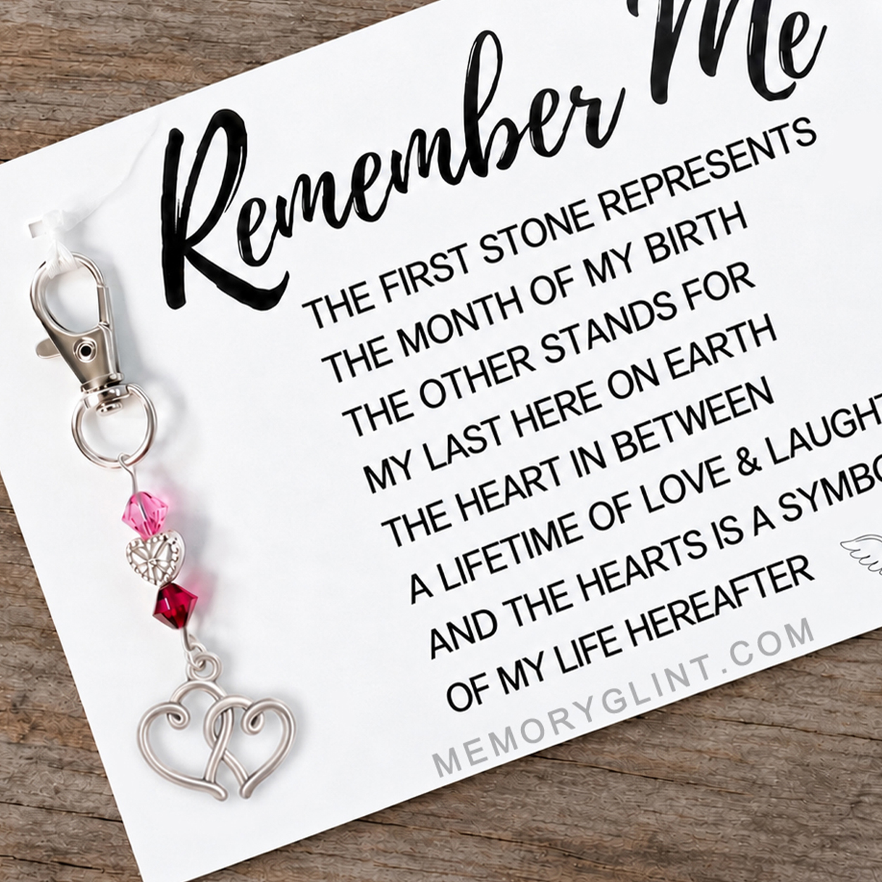 The Remember Me Poem & Charm, Hearts