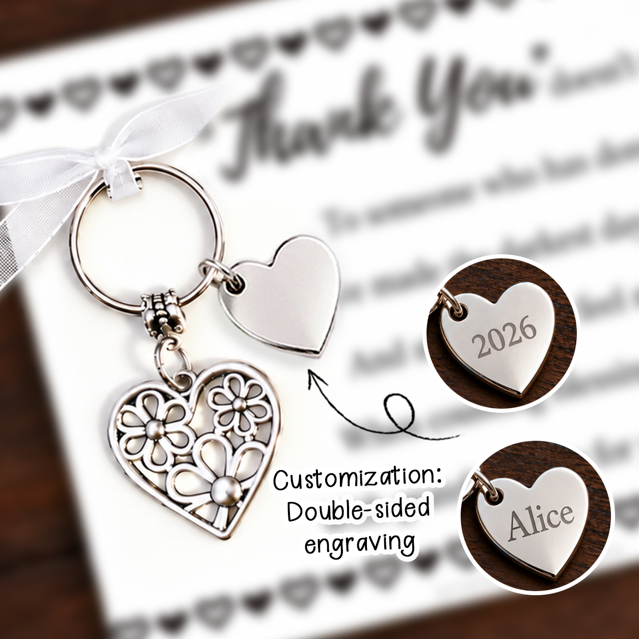 Thank You Gift – Floral Heart Poem & Charm