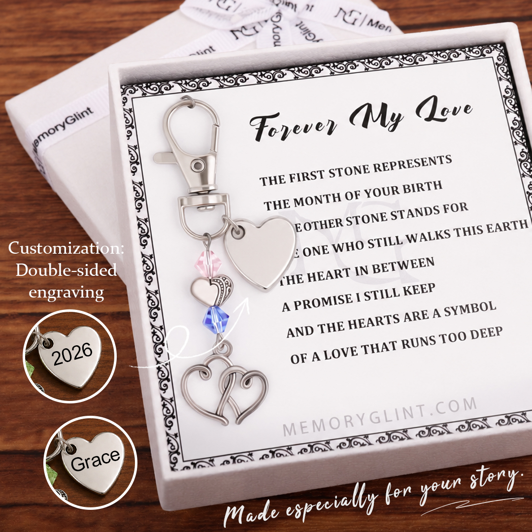 The Forever My Love Poem & Charm, Hearts