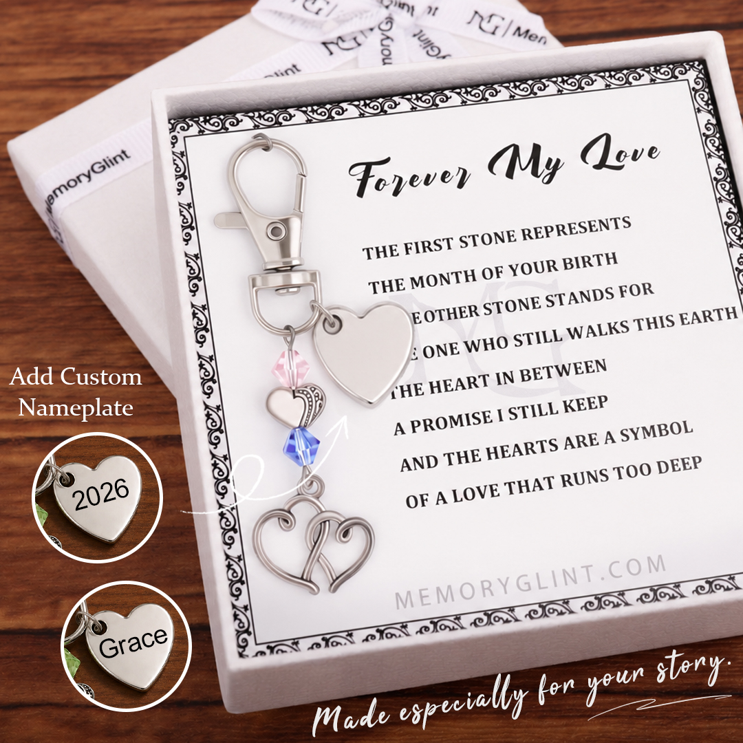 The Forever My Love Poem & Charm, Hearts