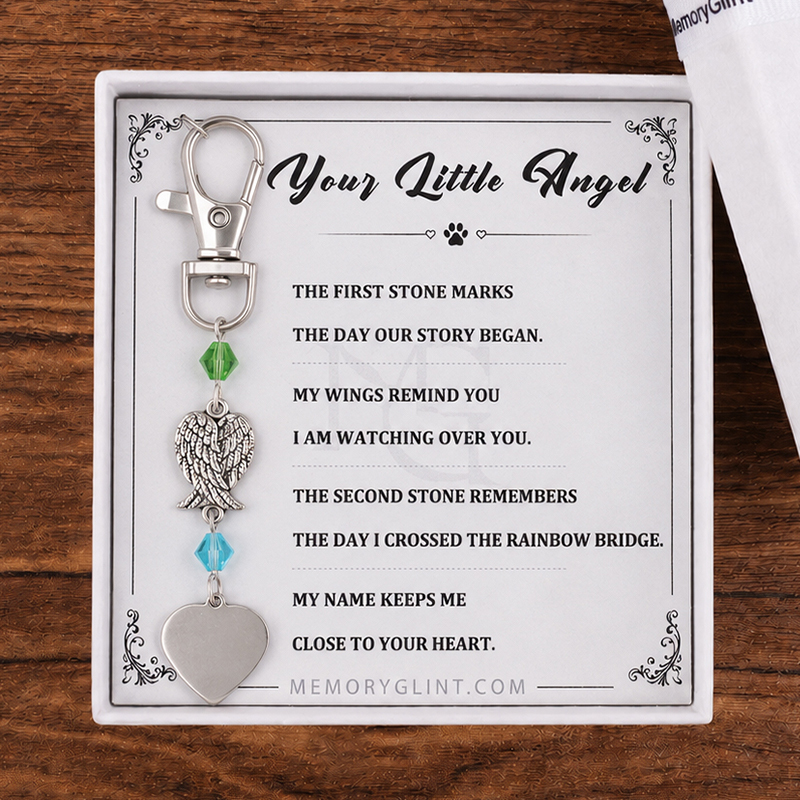 Your Little Angel-Wings-Heart-shaped name tag