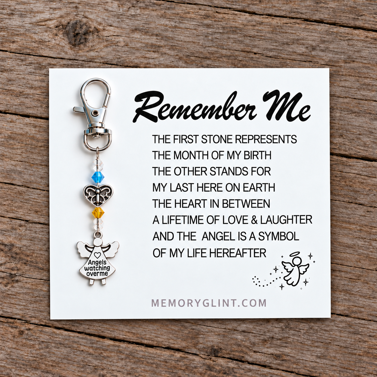 The Remember Me Poem & Charm, Little Angel