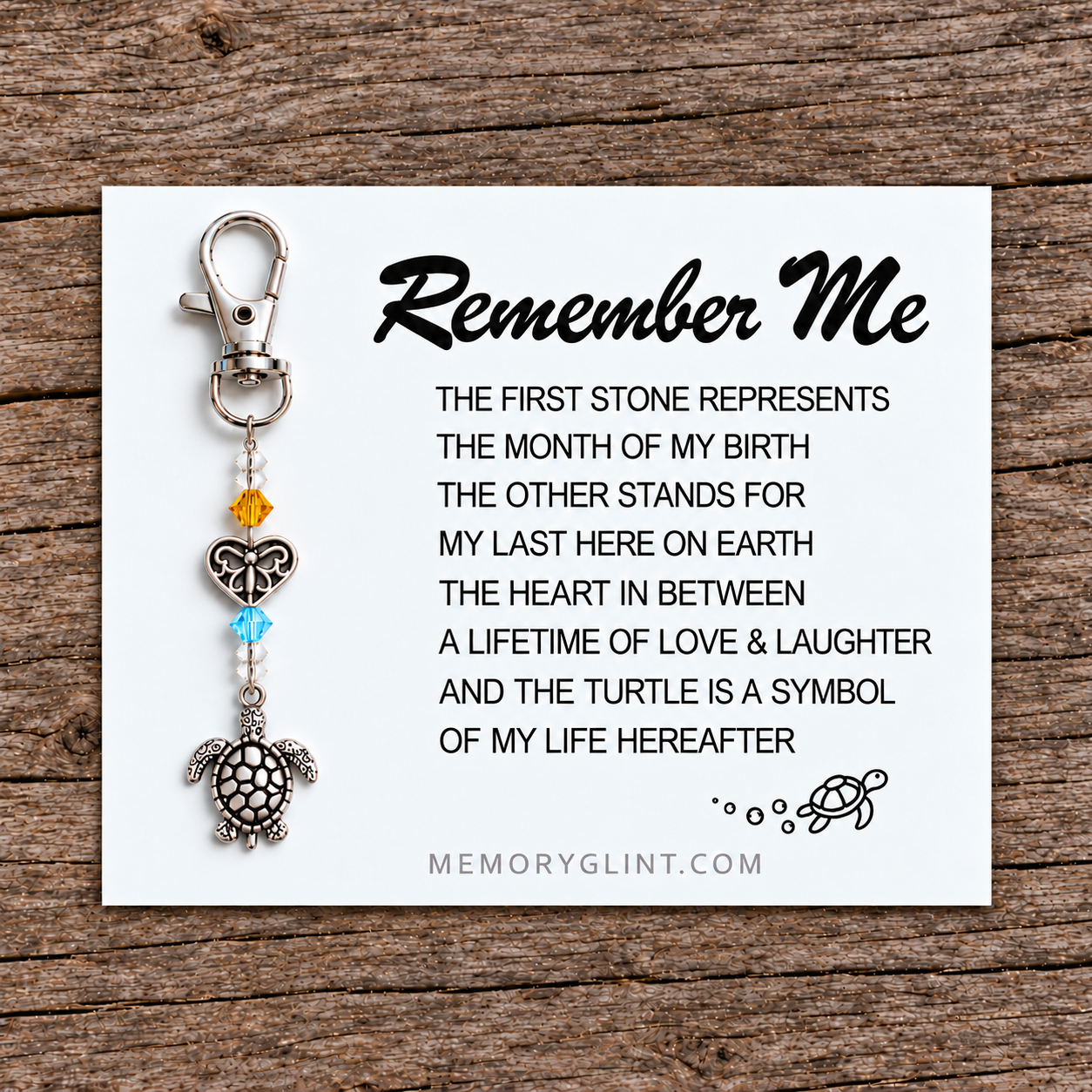 The Remember Me Poem & Charm, Turtle
